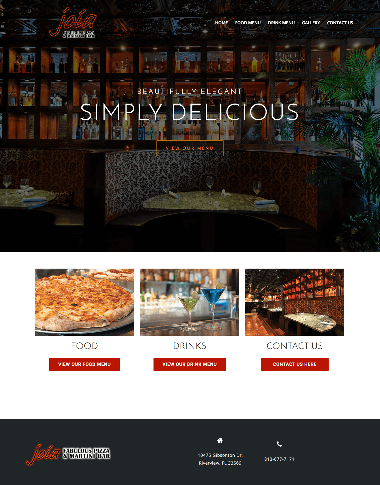 Joia Fabulous Pizza & Martini Bar - TLS Mobile Friendly Website