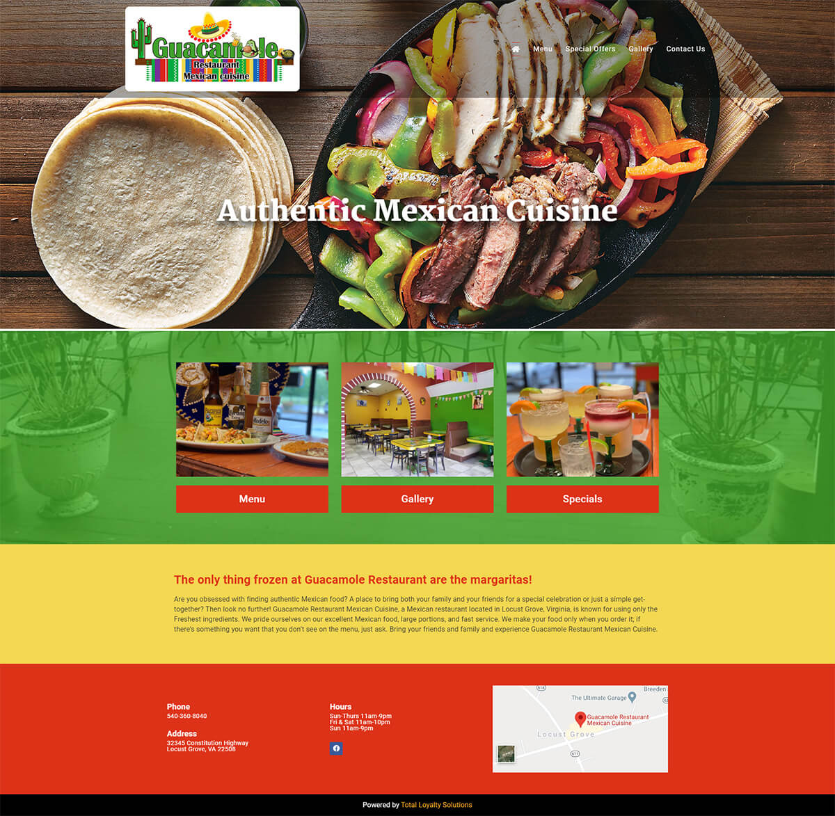 Guacamole Mexican Restaurant - TLS Mobile Friendly Website