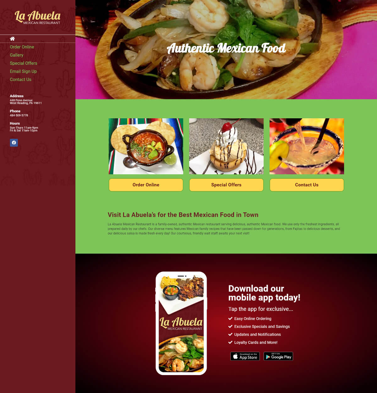 La Abuela Mexican Restaurant - TLS Mobile Friendly Website