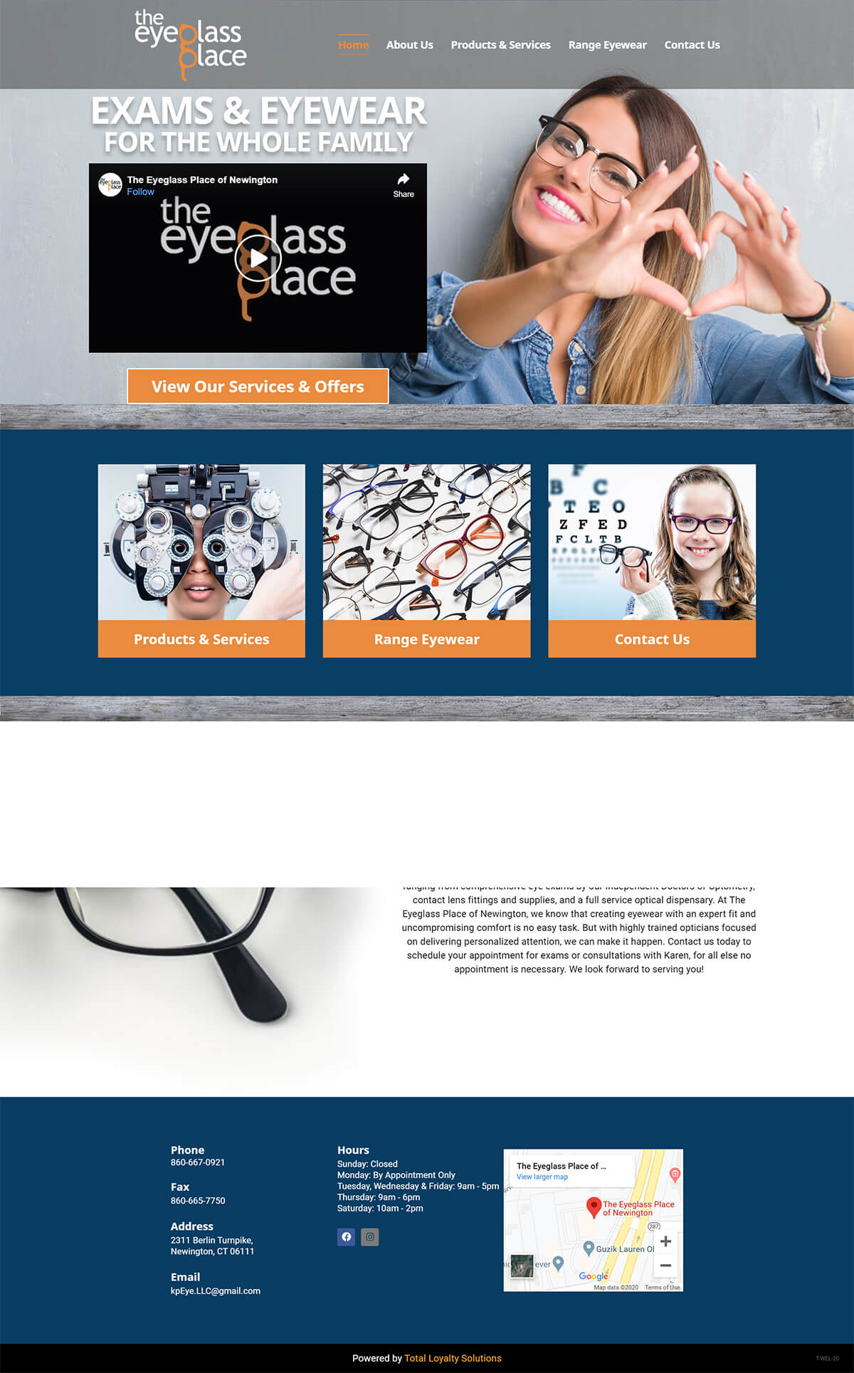Eyeglass Place of Newington - TLS Mobile Friendly Website