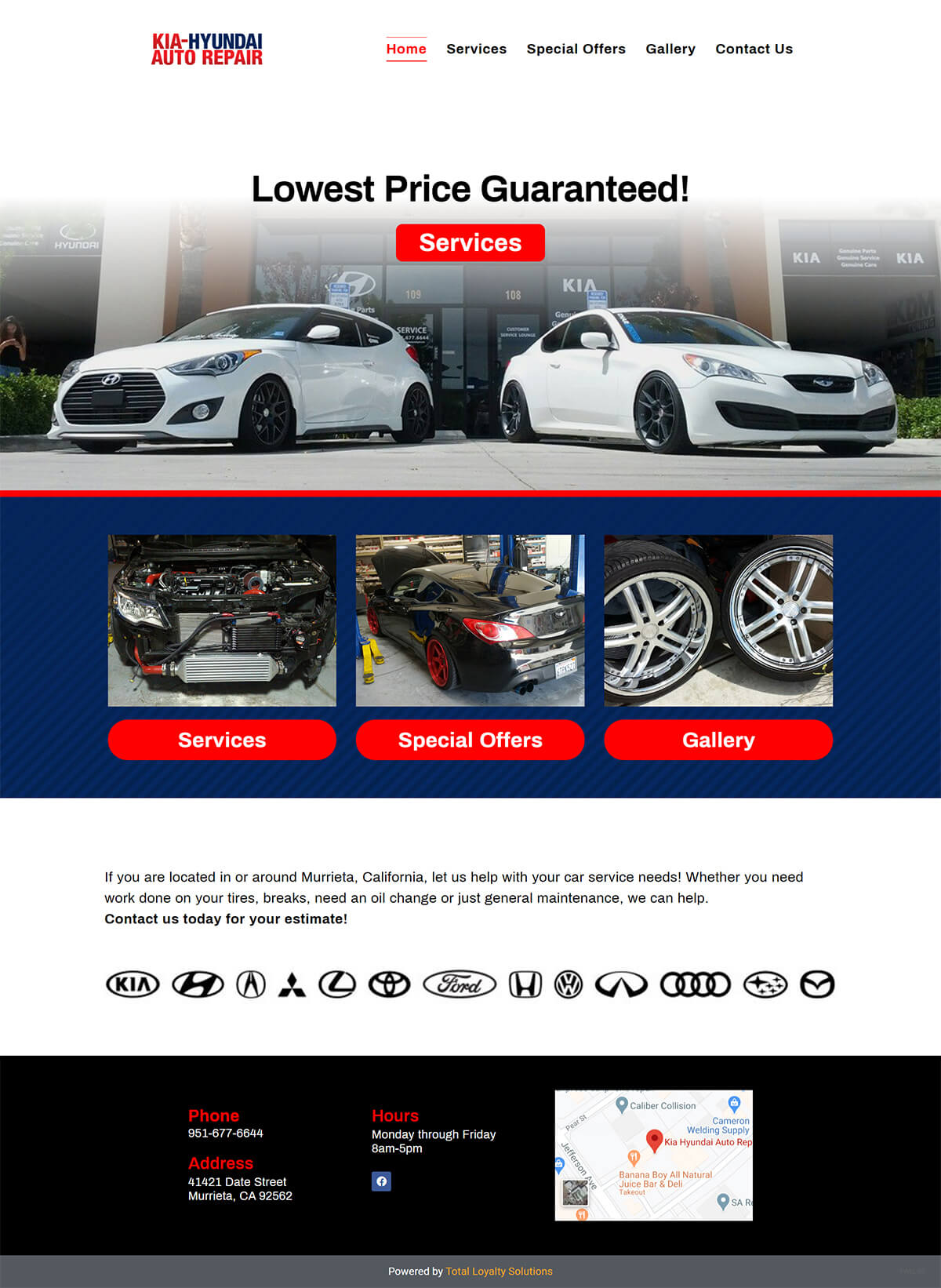 Kia Hyundai Auto Repair - TLS Mobile Friendly Website