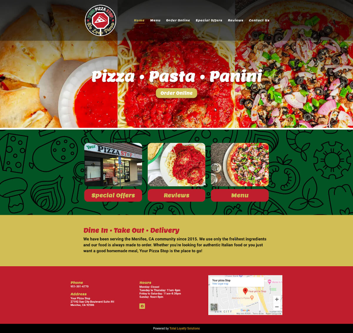 Your Pizza Stop - TLS Mobile Friendly Website