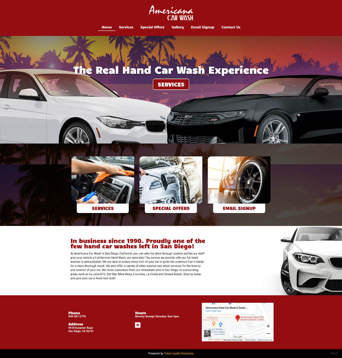 Americana Car Wash - TLS Mobile Friendly Website