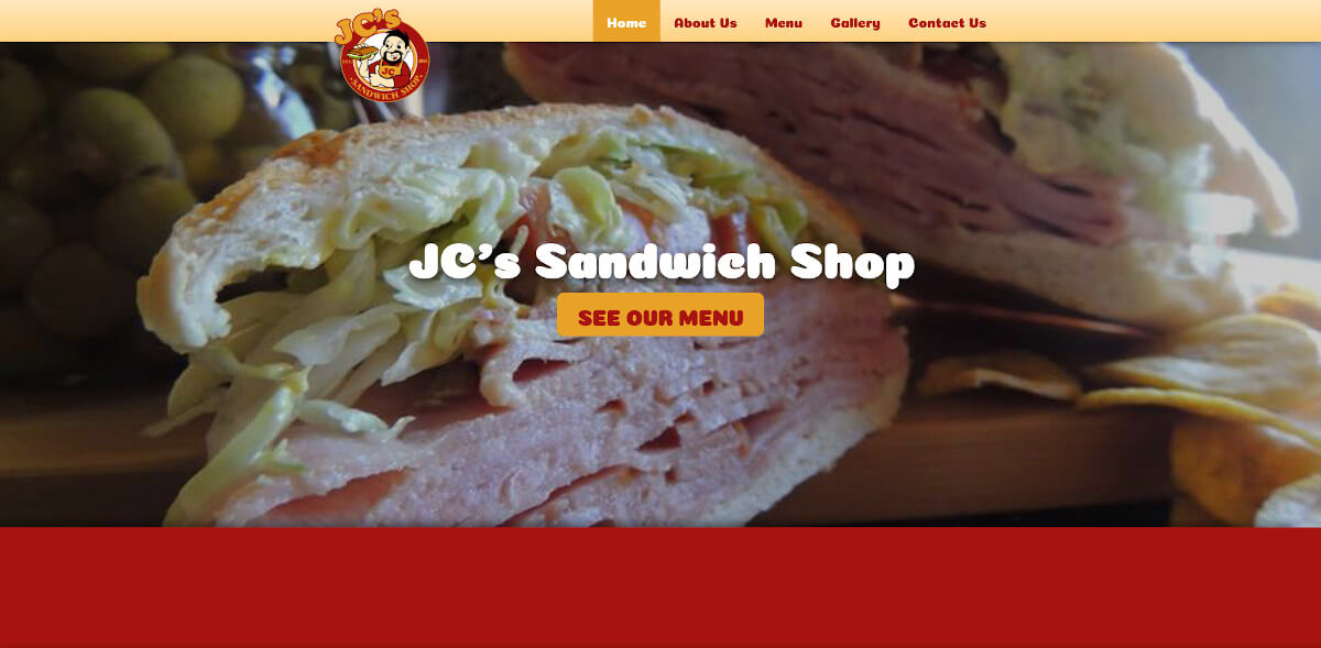 JC's Sandwich Shop - TLS Mobile Friendly Website