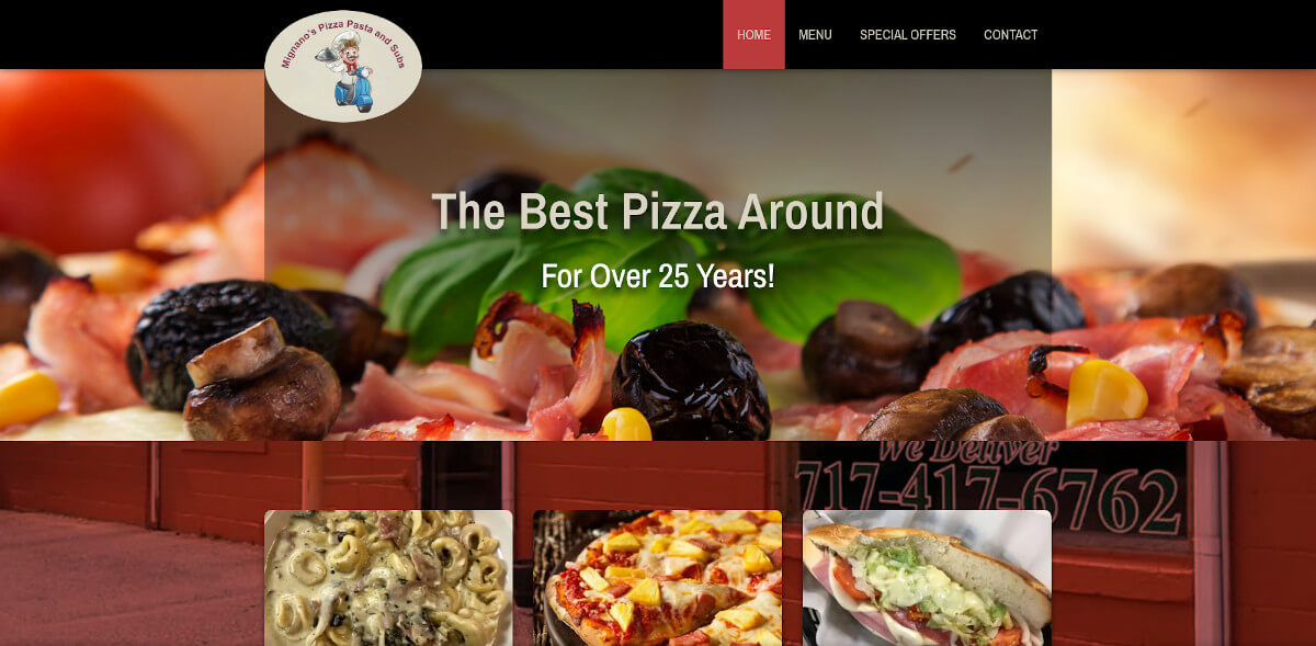 Mignano's Pizza Pasta & Subs - TLS Mobile Friendly Website