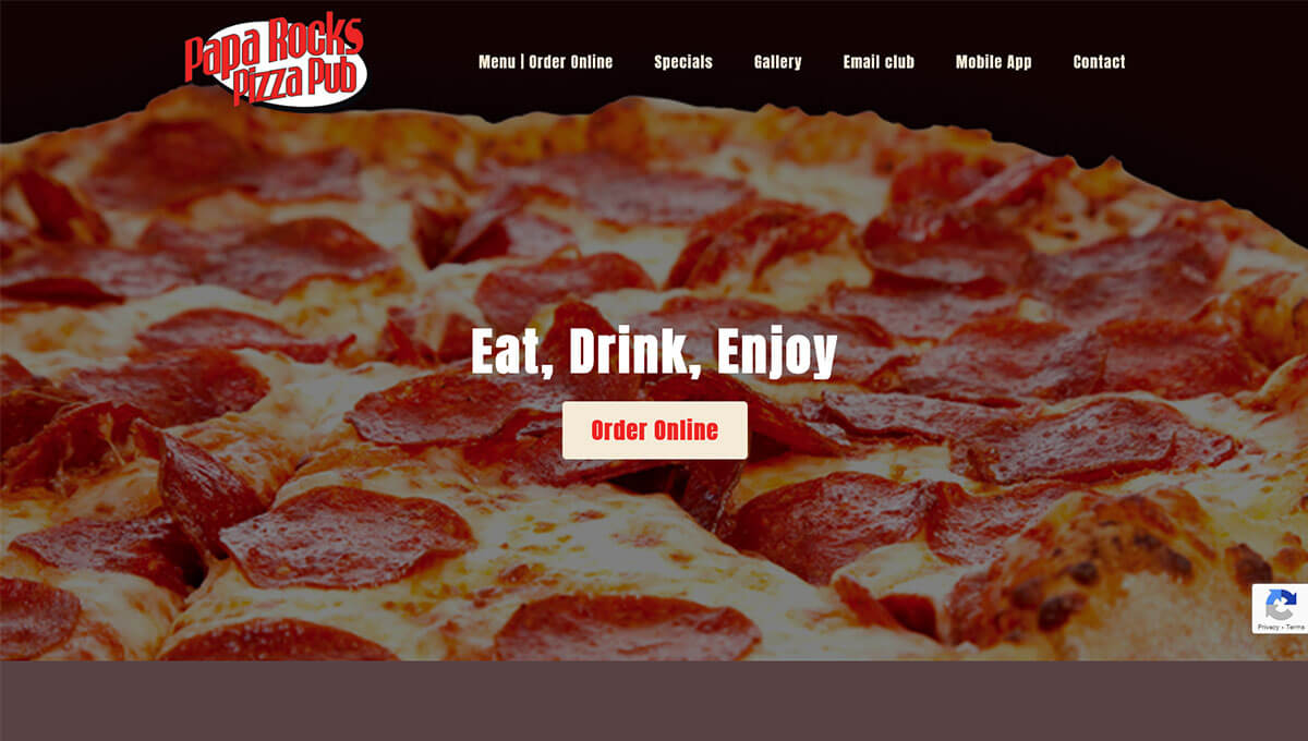 Papa Rocks Pizza Pub - TLS Mobile Friendly Website