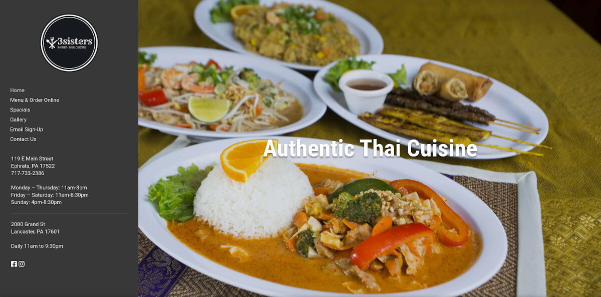 3 Sisters Khmer-Thai Cuisine - TLS Mobile Friendly Website