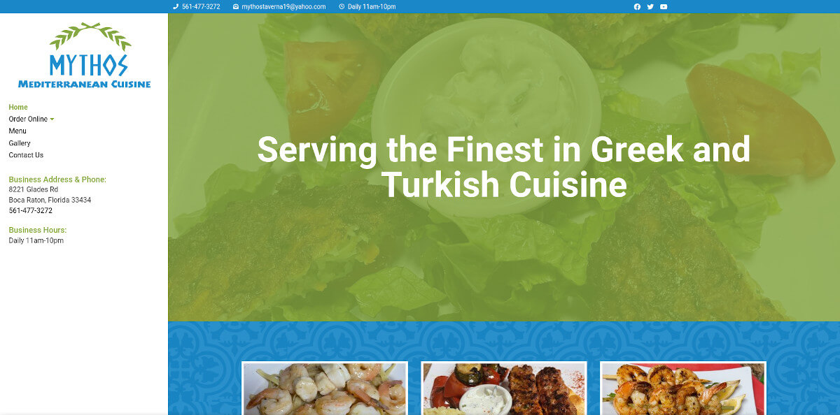 Mythos Mediterranean Cuisine - TLS Mobile Friendly Website