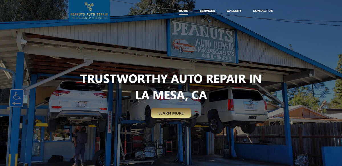 Peanuts Auto Repair - TLS Mobile Friendly Website