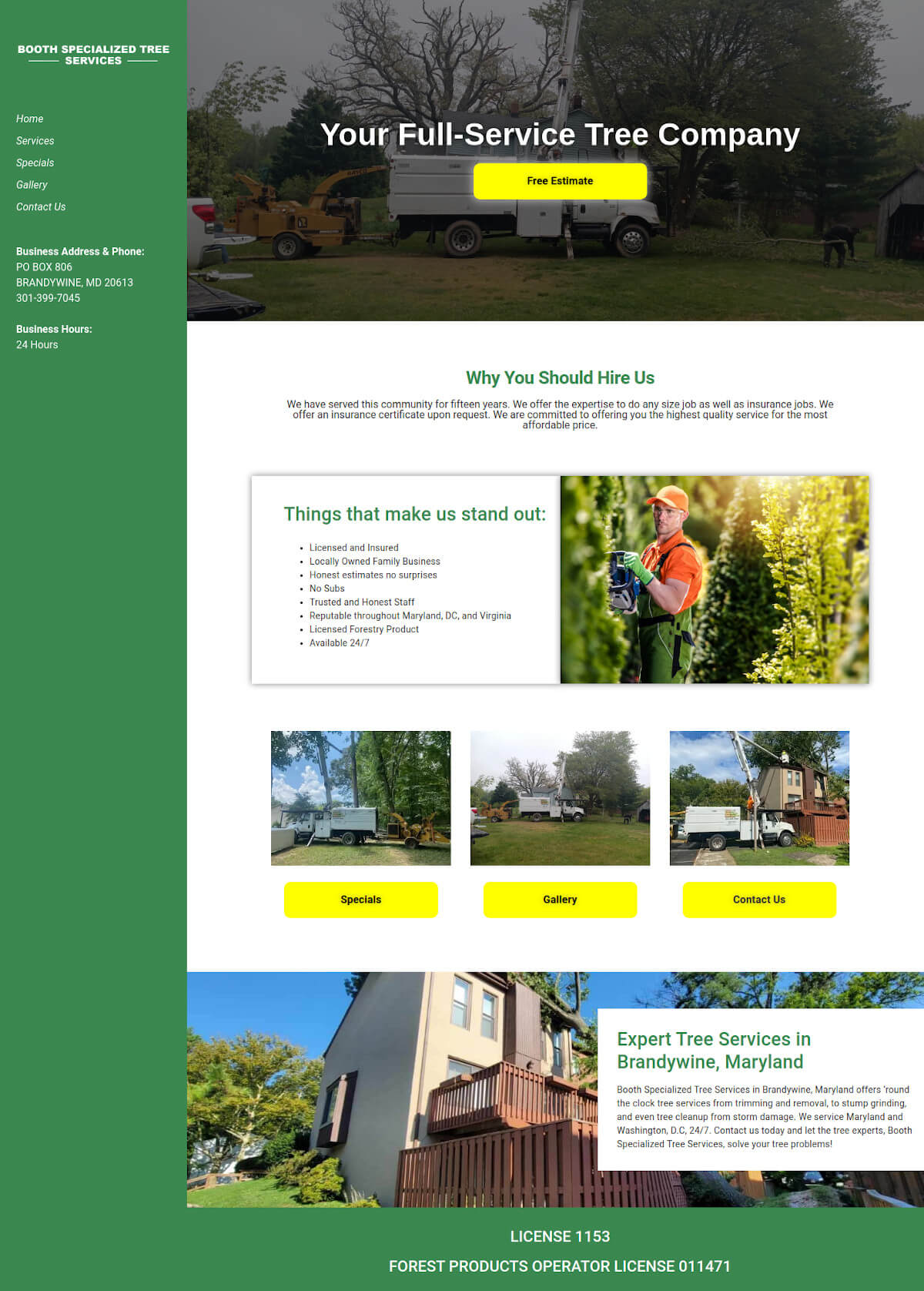 Booth Specialized Tree Services - TLS Mobile Friendly Website